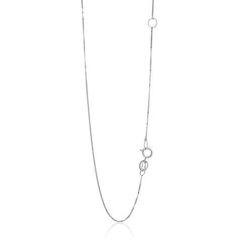 0.6mm 14K White Gold Adjustable Box Chain