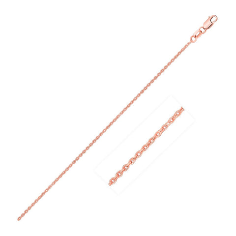 0.7mm 14K Rose Gold Round Cable Link Chain