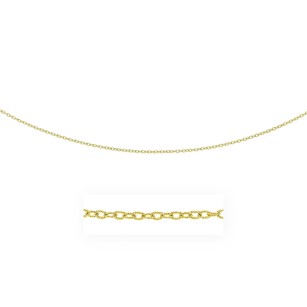 2.5mm 14K Yellow Gold Pendant Chain with Textured Links