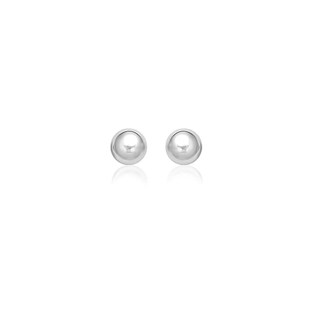 14K White Gold Classic Stud Earrings (8.0 mm)