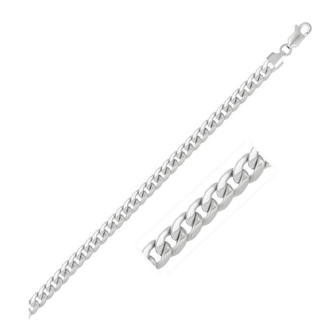 5.3mm 14K White Gold Light Miami Cuban Bracelet