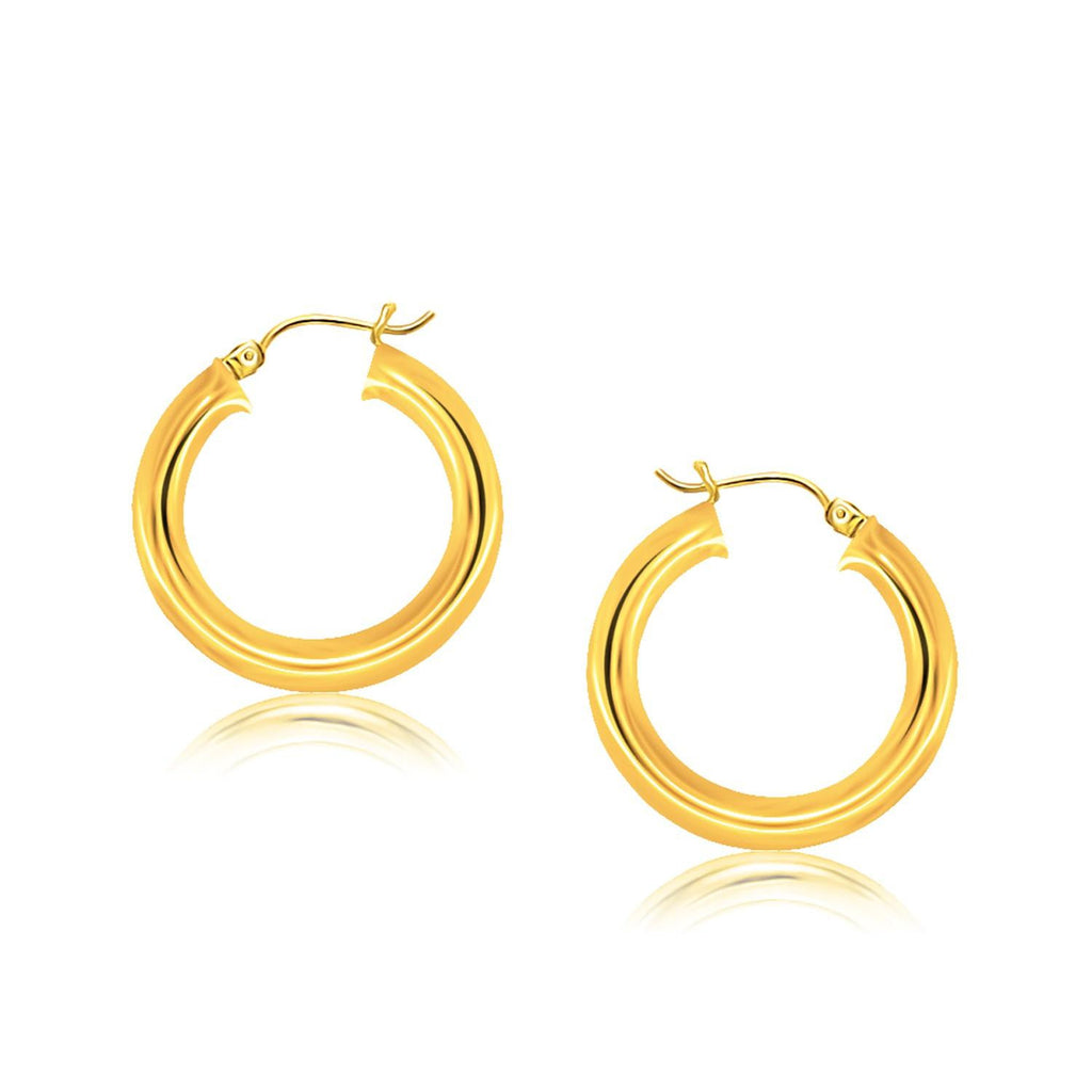 14K Yellow Gold Polished Hoop Earrings (30 mm)