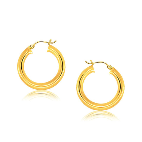 14K Yellow Gold Polished Hoop Earrings (30 mm)