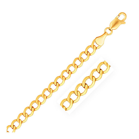 5.3mm 14K Yellow Gold Curb Chain