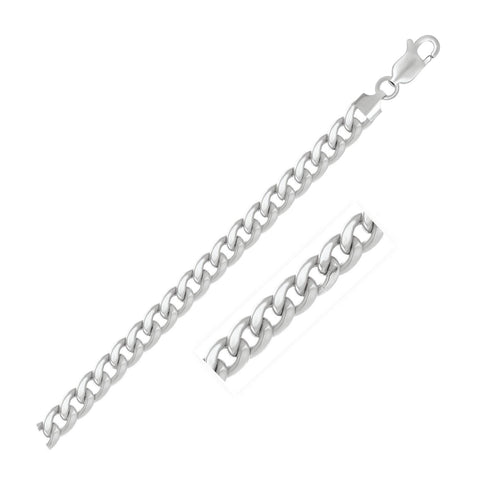 6.5mm 14K White Gold Light Miami Cuban Bracelet