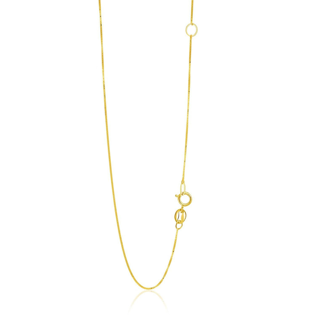 0.6mm 14K Yellow Gold Adjustable Box Chain