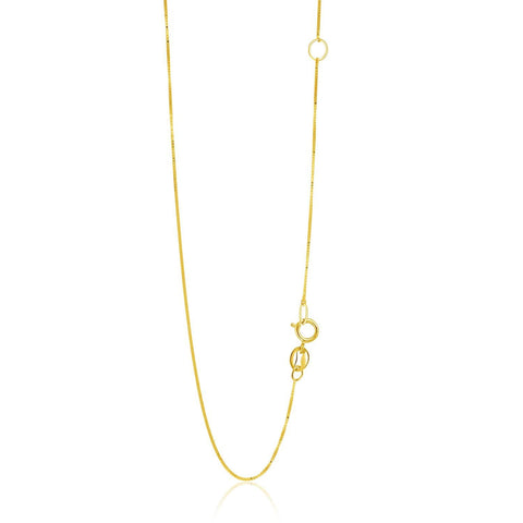 0.6mm 14K Yellow Gold Adjustable Box Chain