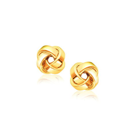 14K Yellow Gold Classic Love Knot Stud Earrings