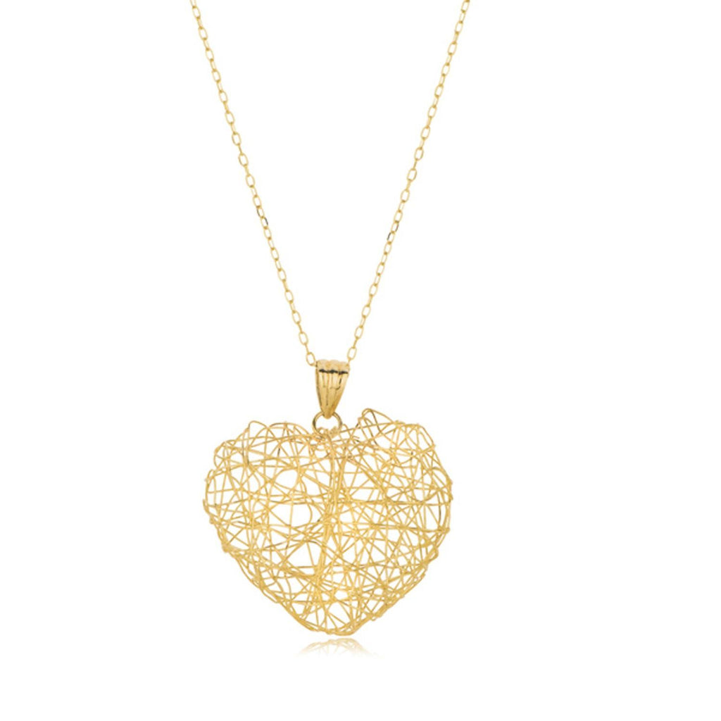 14K Yellow Gold Heart Pendant