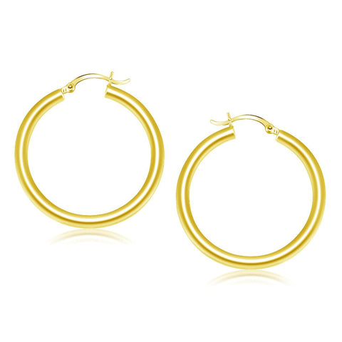 14K Yellow Gold Polished Hoop Earrings (40 mm)