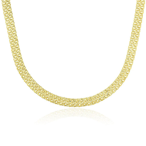 14K Yellow Gold Garibaldi Double Row Necklace