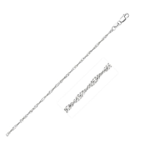 1.7mm 14K White Gold Singapore Chain