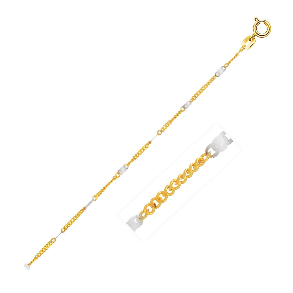 1.3mm 14K Two-Tone Gold Fancy Station Chain