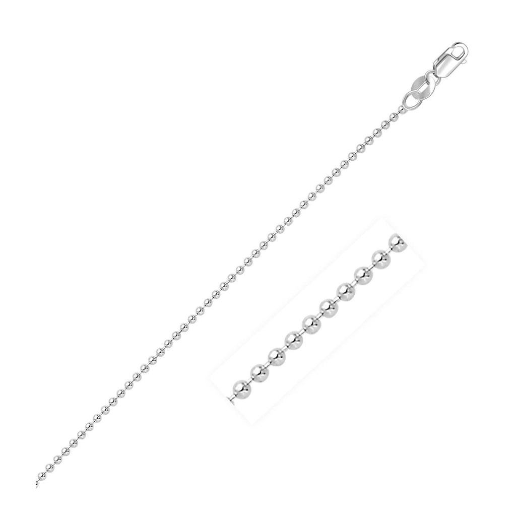 1.5mm 14K White Gold Bead Chain