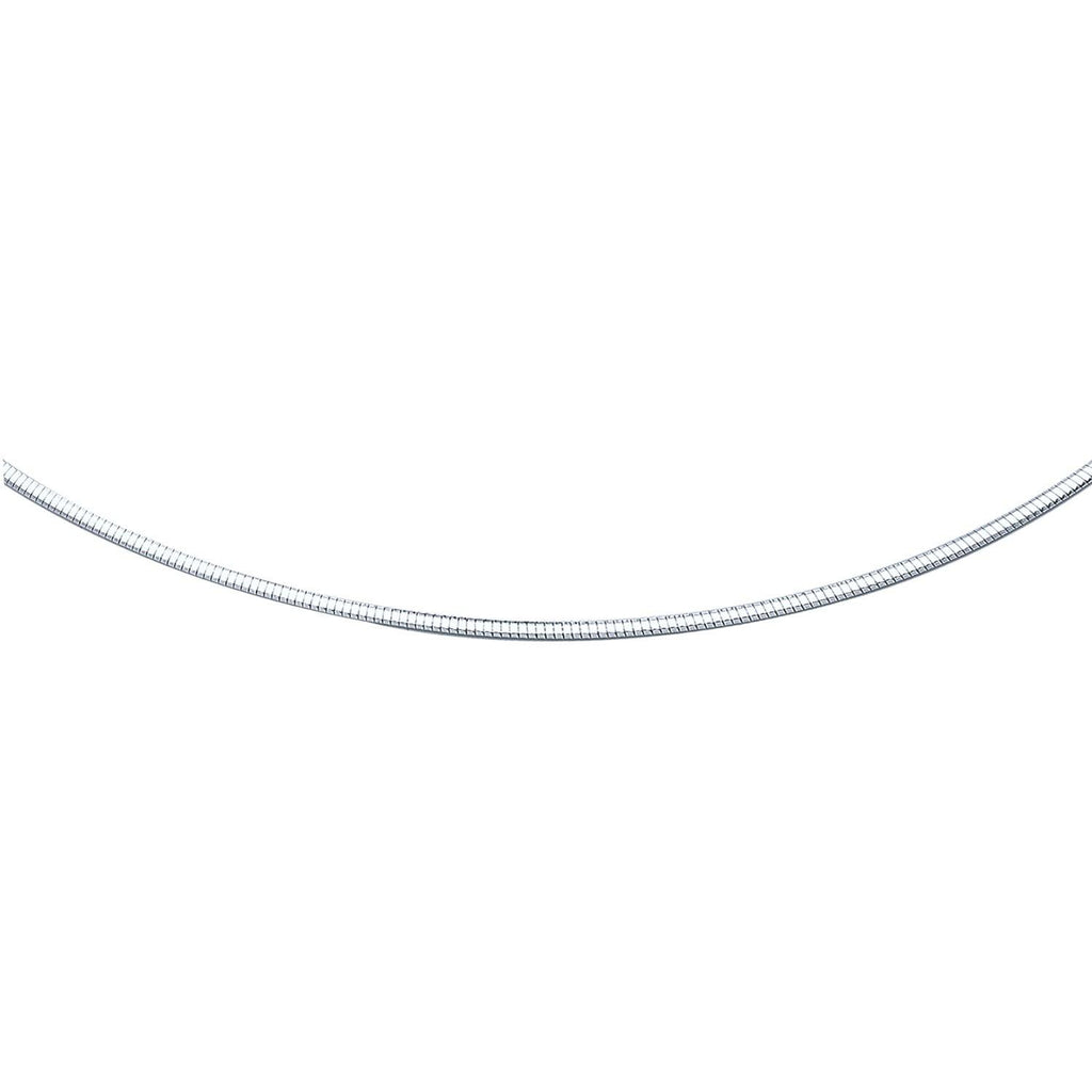 14K White Gold Classic Omega Style Chain (2 mm)