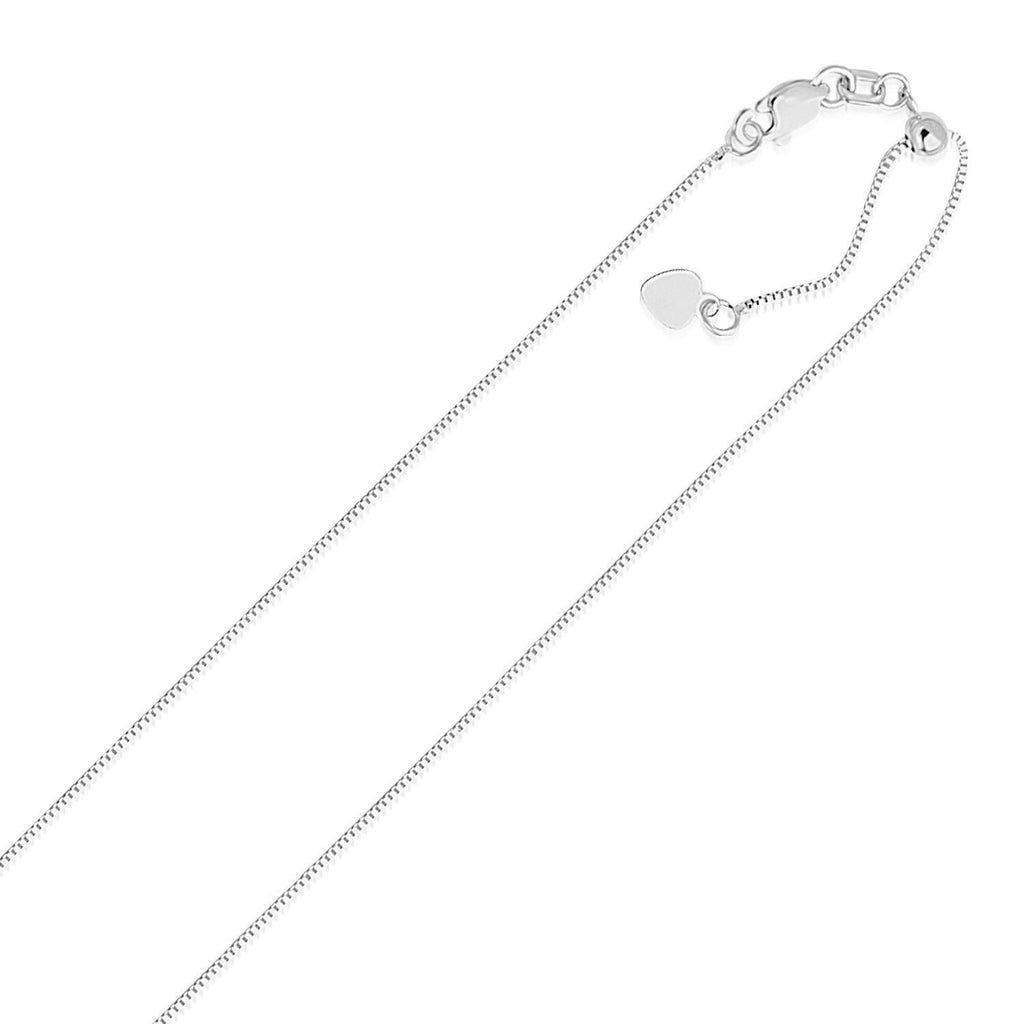 0.70mm 14K White Gold Adjustable Box Chain