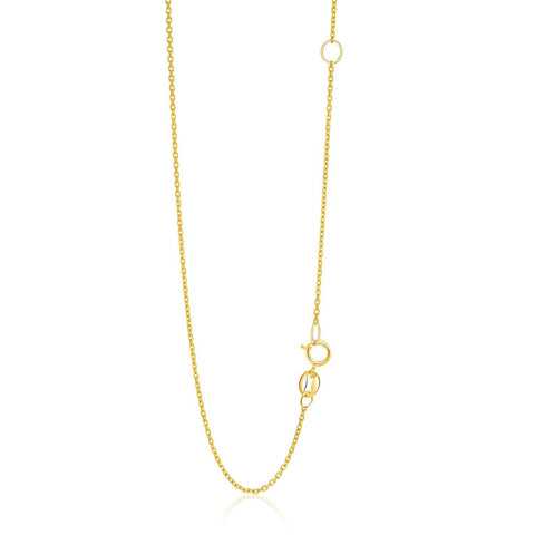 1.1mm 14K Yellow Gold Adjustable Cable Chain