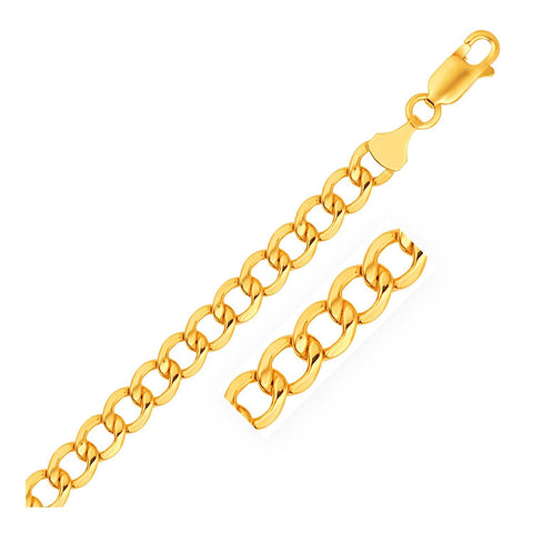 6.2mm 14K Yellow Gold Curb Chain