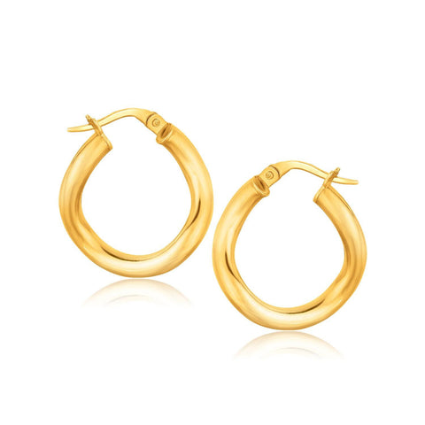 14K Yellow Gold Italian Twist Hoop Earrings (5-8 inch Diameter)