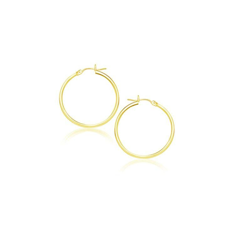 14K Yellow Gold Polished Hoop Earrings (20 mm)