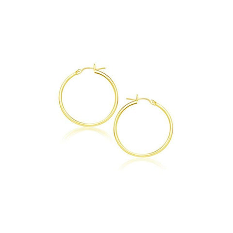 14K Yellow Gold Polished Hoop Earrings (20 mm)