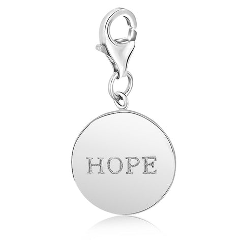 Sterling Silver Round HOPE Charm