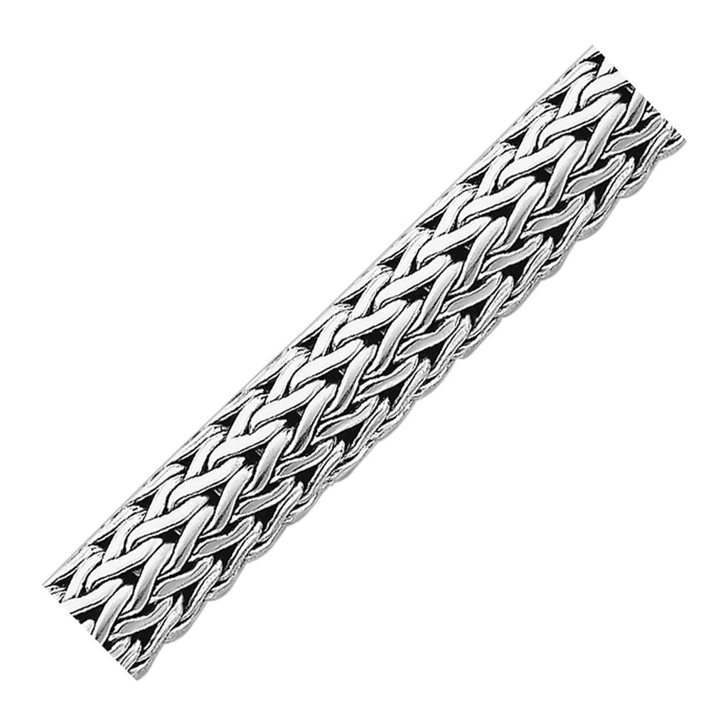 Oxidized Sterling Silver Round Wheat Style Men's Chain Bracelet