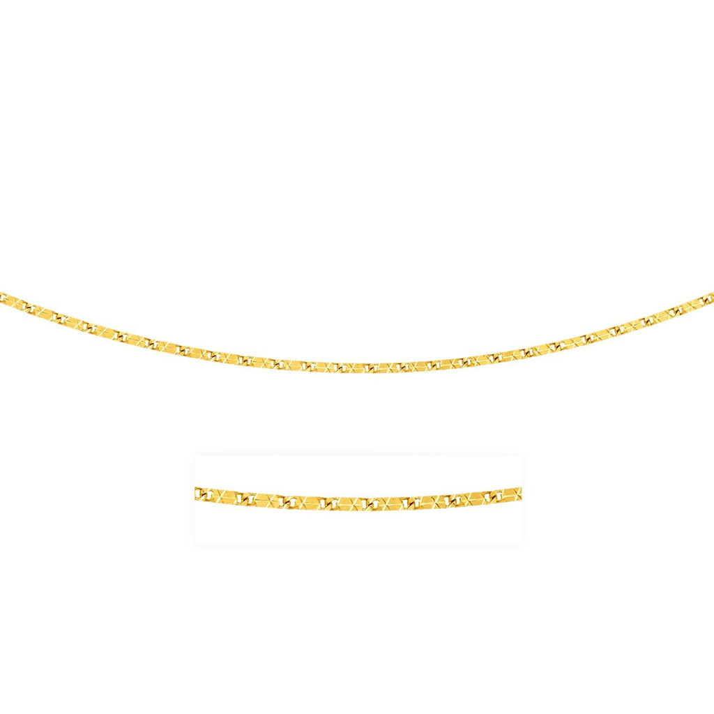 0.8mm 14K Yellow Gold Mariner Diamond Cut Chain