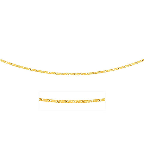 0.8mm 14K Yellow Gold Mariner Diamond Cut Chain