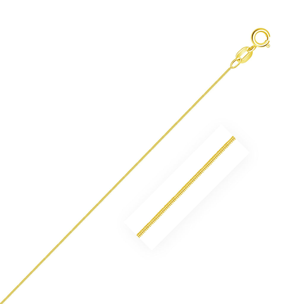 0.9mm 14K Yellow Gold Foxtail Chain