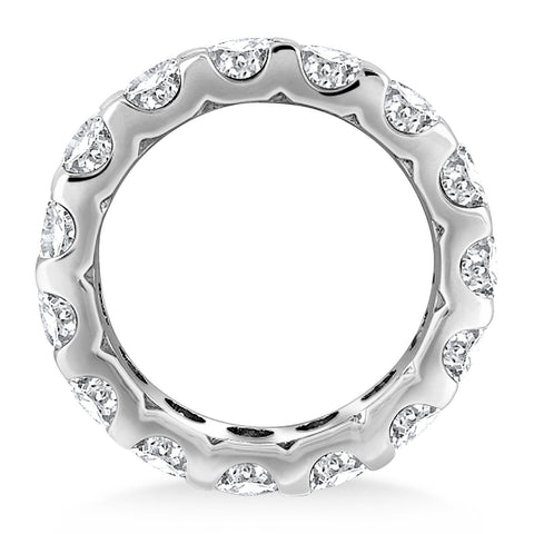 14K White Gold Round Diamond Studded Eternity Ring