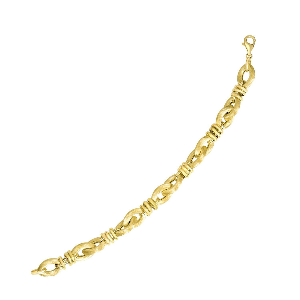 14K Yellow Gold Marquis Shape Ring-Wrapped Bracelet