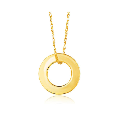 14K Yellow Gold Circle Pendant