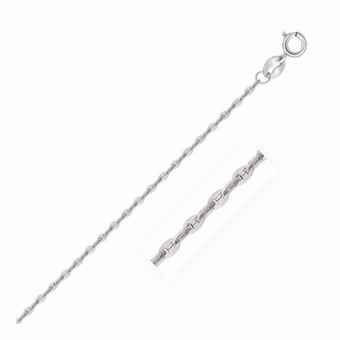 1.4mm 14K White Gold Alternate Mariner Link Chain