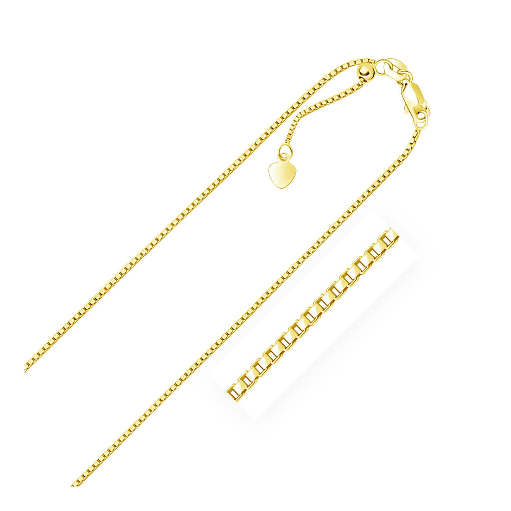 1.1mm 14K Yellow Gold Adjustable Box Chain