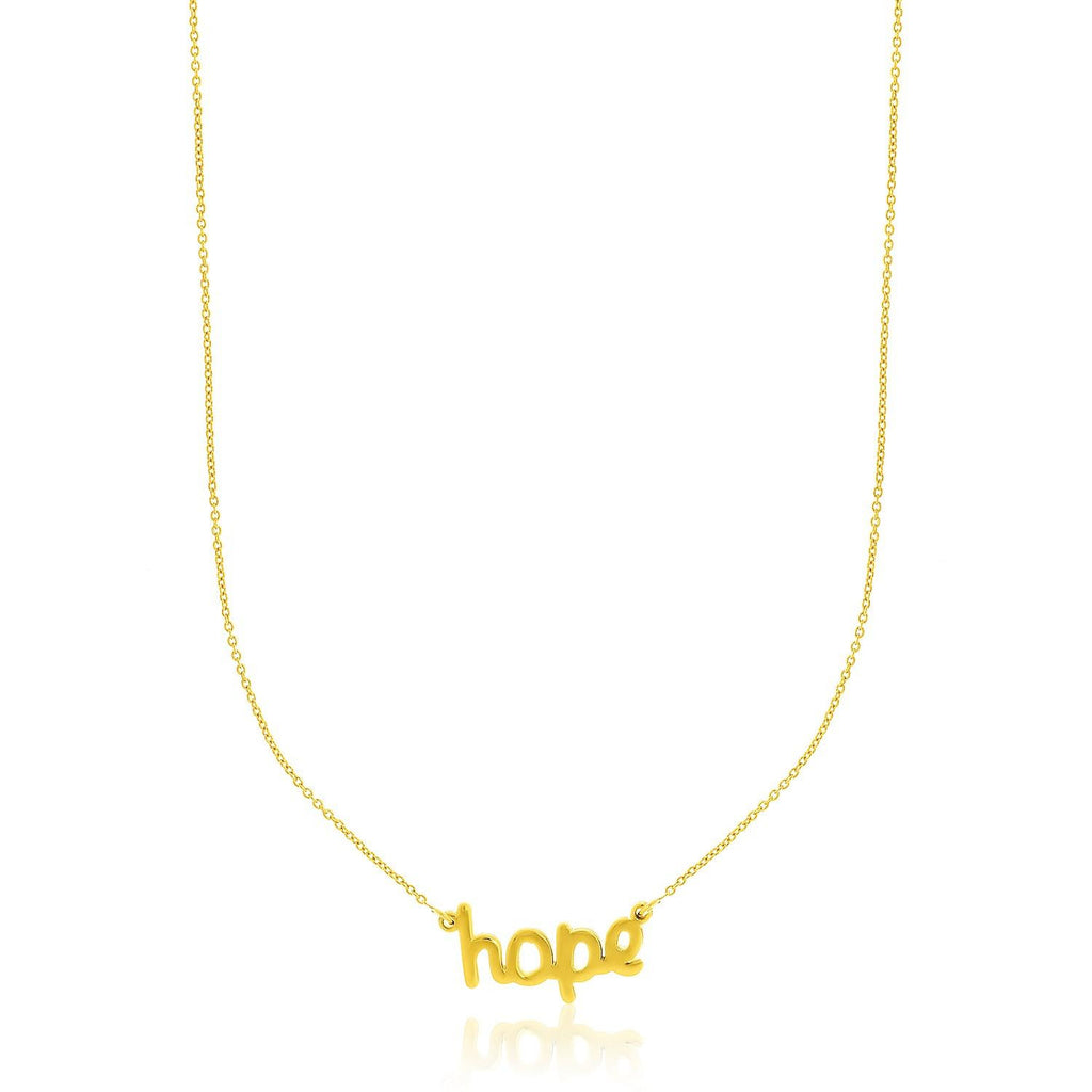 14K Yellow Gold HOPE Chain Necklace