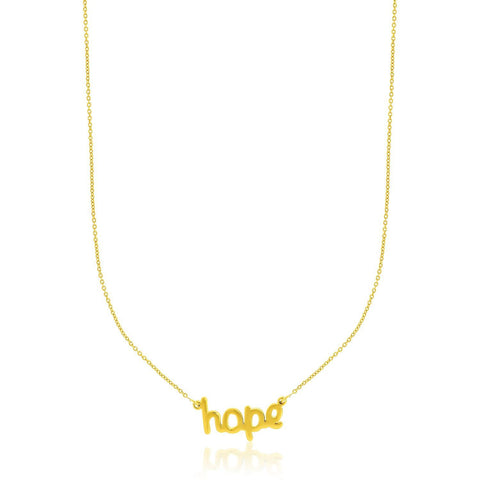 14K Yellow Gold HOPE Chain Necklace