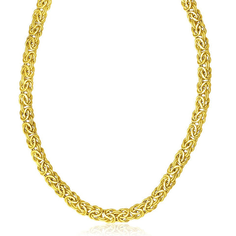 14K Yellow Gold Byzantine Design Stylish Necklace