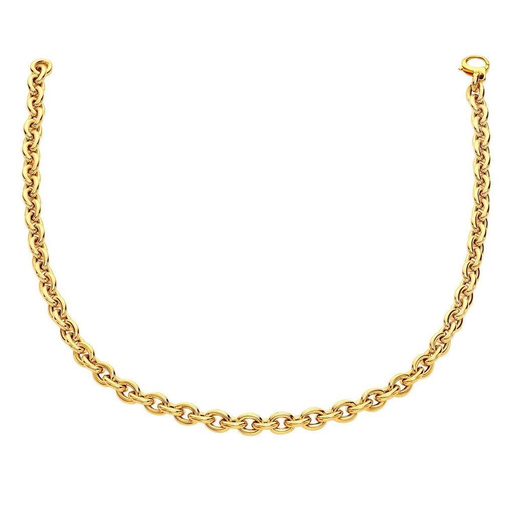 14K Yellow Gold Polished Cable Link Necklace