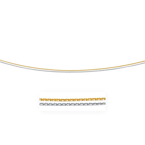 1.1mm 14K Two-Tone Double Strand Cable Pendant Chain