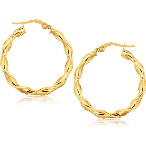 14K Yellow Gold Hoop Earrings (1 1-8 inch)