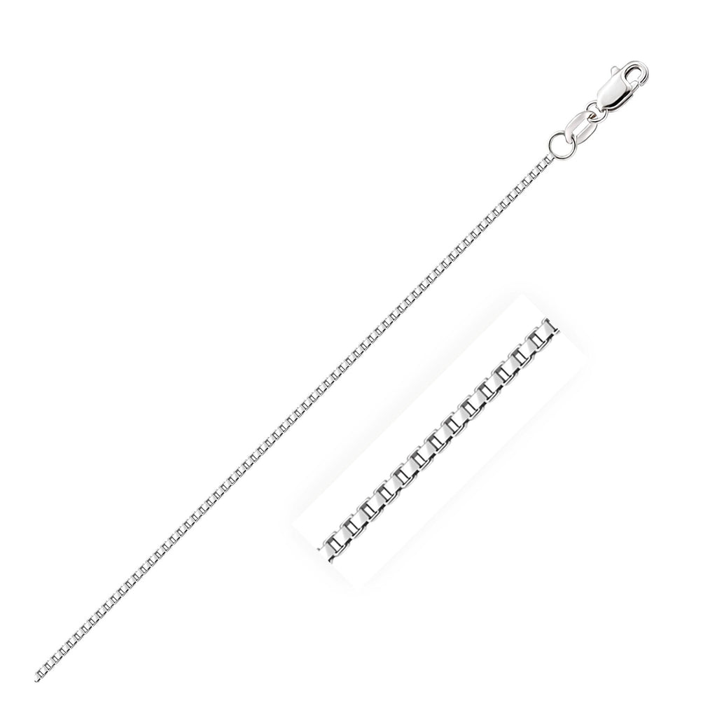 1.0mm 14K White Gold Octagonal Box Chain