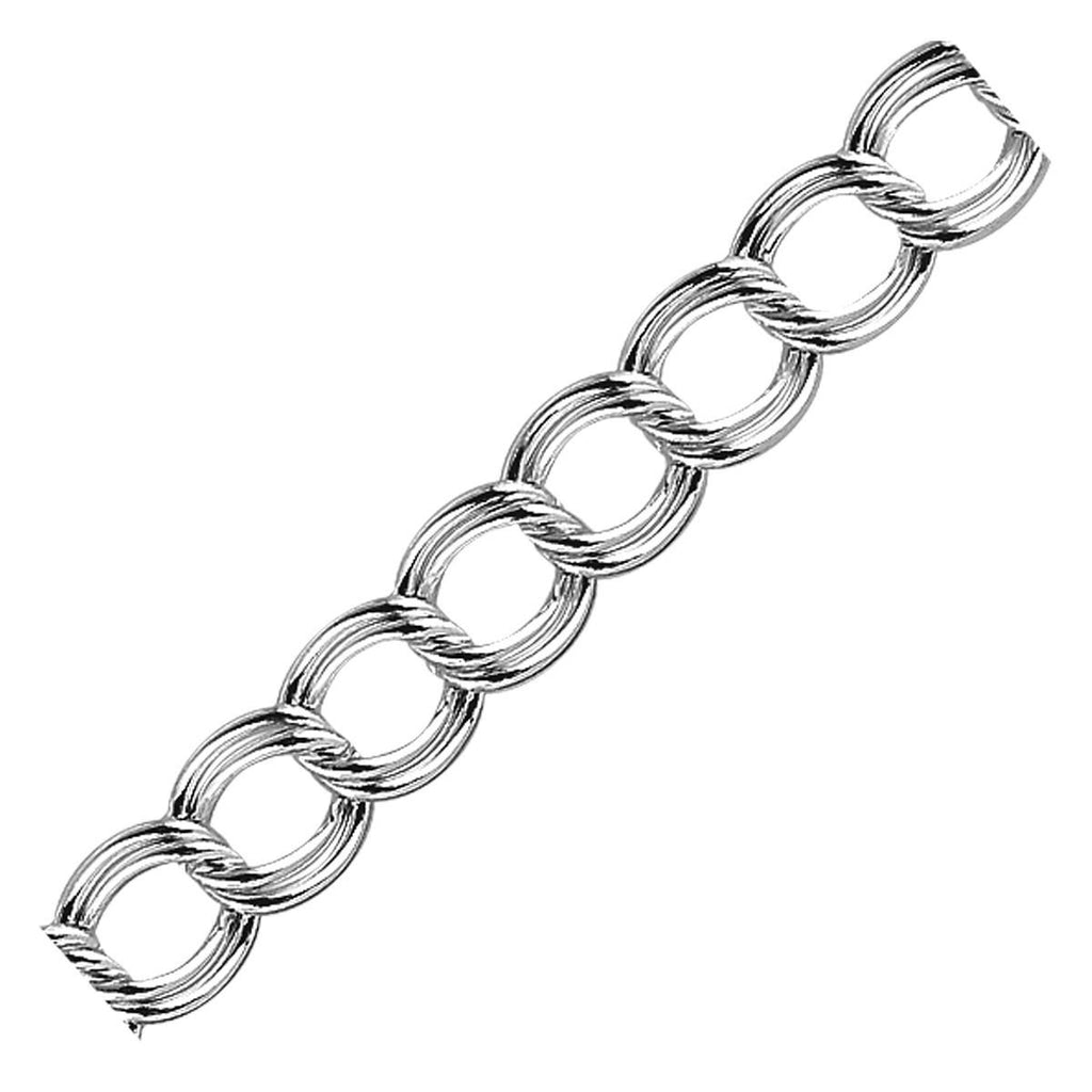 Sterling Silver Rhodium Plated Charm Bracelet