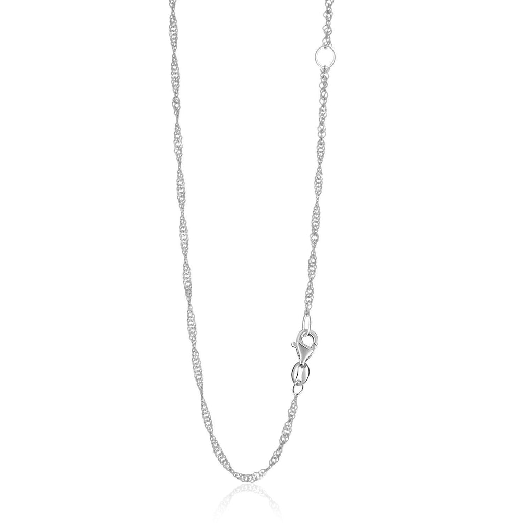 1.7mm 14K White Gold Adjustable Singapore Chain